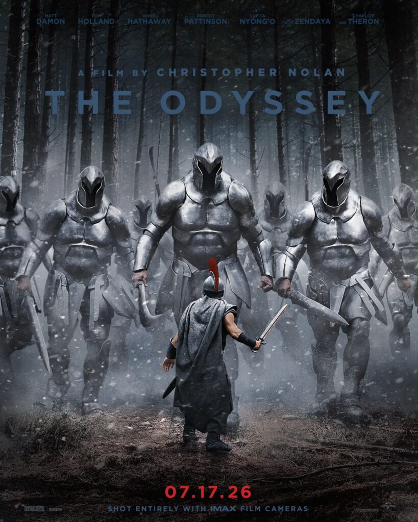 The Odyssey movie poster for Christopher Nolan's upcoming epic film